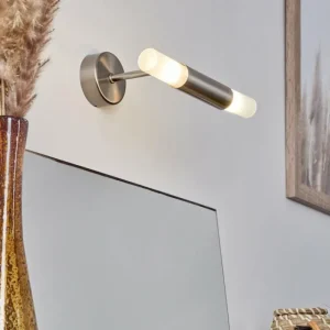 hofstein lampe miroir Regensdorf Nickel mat, 2 lumières* Lampes En Verre