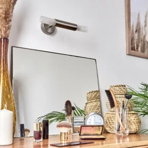 hofstein lampe miroir Regensdorf Nickel mat, 2 lumières* Lampes En Verre