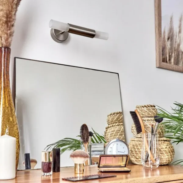hofstein lampe miroir Regensdorf Nickel mat, 2 lumières* Lampes En Verre