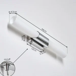 hofstein lampe miroir Morges Brun foncé, Nickel mat, 2 lumières* Lampes En Verre