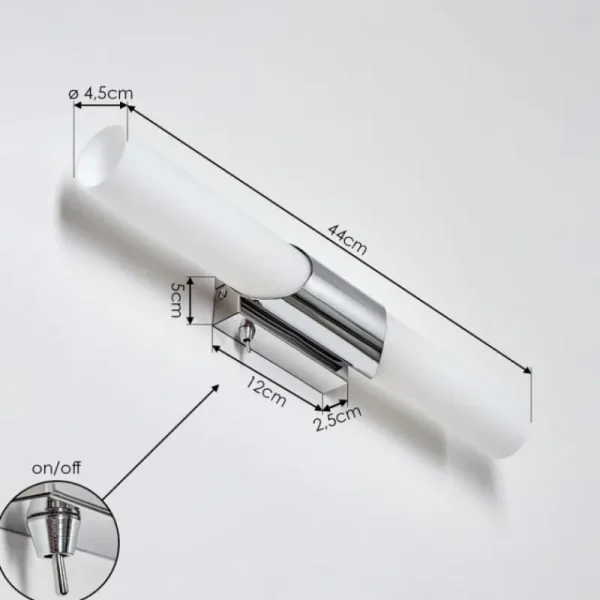 hofstein lampe miroir Morges Brun foncé, Nickel mat, 2 lumières* Lampes En Verre