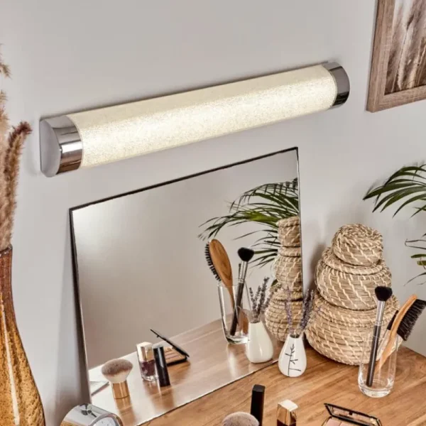 hofstein lampe miroir Morges LED Chrome, Scintillant, Blanc, 1 lumière* Lampes Modernes