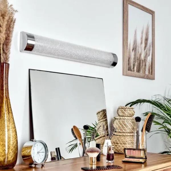 hofstein lampe miroir Morges LED Chrome, Scintillant, Blanc, 1 lumière* Lampes Modernes