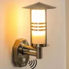 hofstein Lampe murale d'extérieur Forli Acier inoxydable, 1 lumière, Détecteur de mouvement* Lampes Modernes