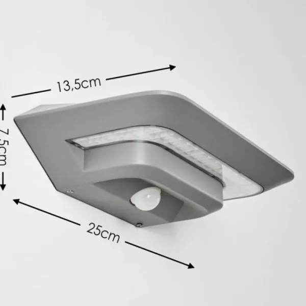 hofstein Lampe solaire Camden LED Gris, 1 lumière, Détecteur de mouvement* Lampes Modernes