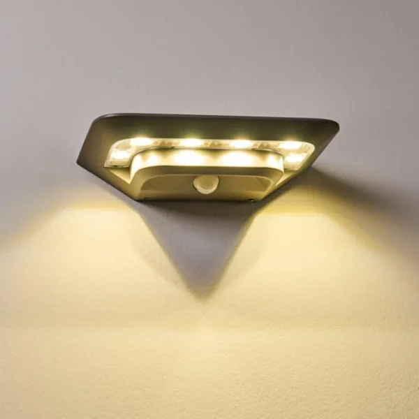 hofstein Lampe solaire Camden LED Gris, 1 lumière, Détecteur de mouvement* Lampes Modernes