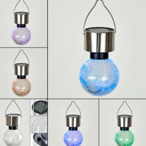hofstein Lampe solaire Falco LED Acier inoxydable, 1 lumière, Changeur de couleurs* Lampes Modernes