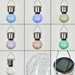 hofstein Lampe solaire Falco LED Acier inoxydable, 1 lumière, Changeur de couleurs* Lampes Modernes
