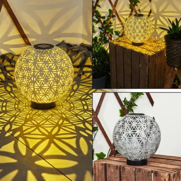hofstein lampe solaire Leonard LED Noir, Blanc, 1 lumière* Lampes Modernes