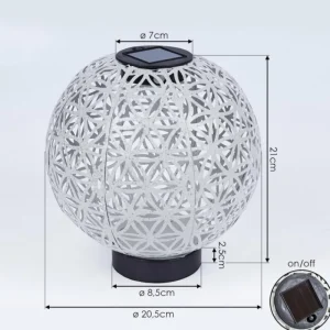 hofstein lampe solaire Leonard LED Noir, Blanc, 1 lumière* Lampes Modernes