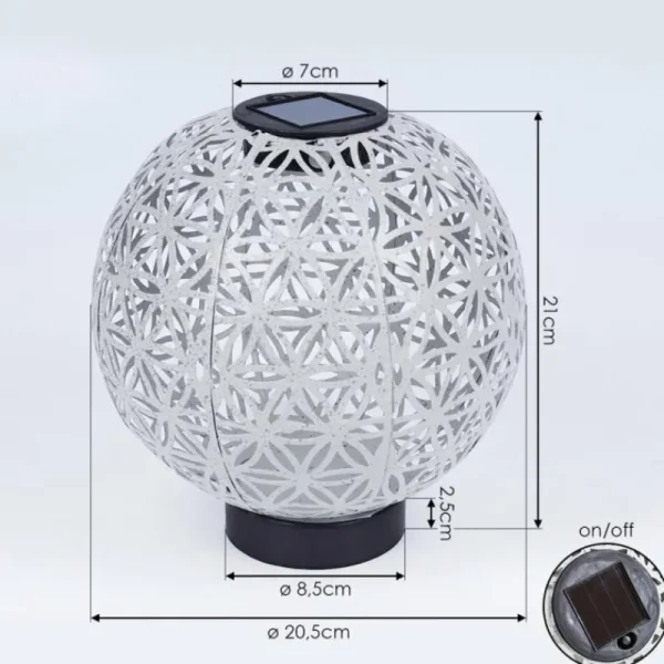 hofstein lampe solaire Leonard LED Noir, Blanc, 1 lumière* Lampes Modernes