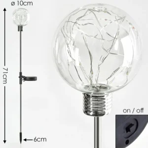hofstein lampe solaire Liberec LED Argenté, 1 lumière, Changeur de couleurs* Lampes Modernes