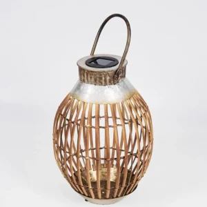 hofstein lampe solaire Mazomanie LED Bois clair, Rouille, 1 lumière* Lampes Modernes
