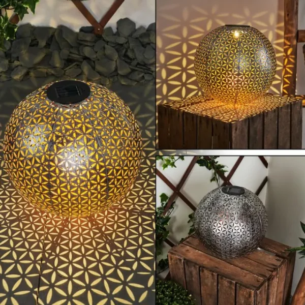 hofstein lampe solaire Samoao LED Cuivre, Noir, Argenté, 1 lumière* Lampes Modernes