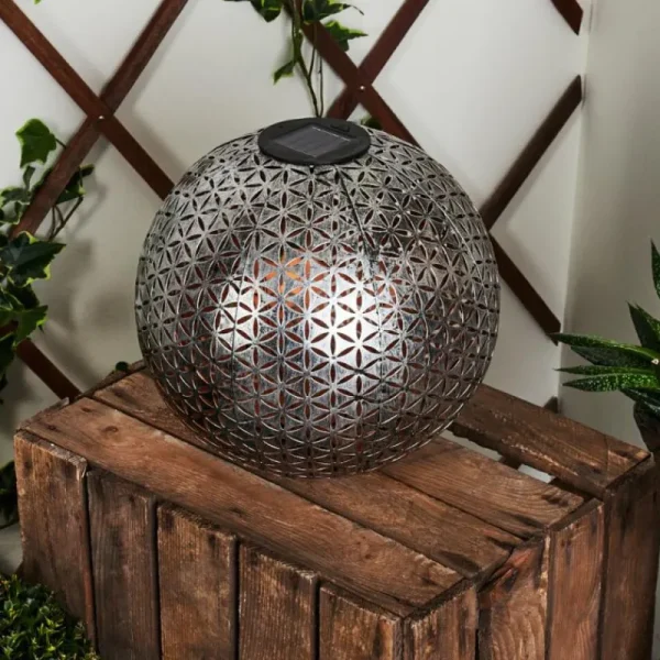 hofstein lampe solaire Samoao LED Cuivre, Noir, Argenté, 1 lumière* Lampes Modernes