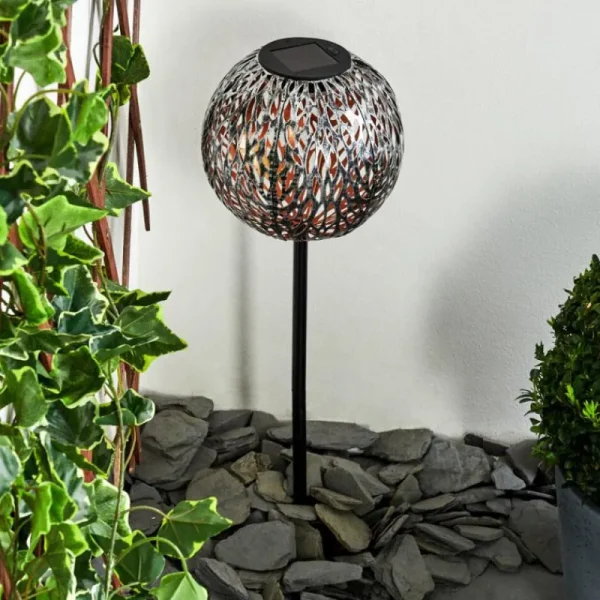 hofstein lampe solaire Samoao LED Cuivre, Noir, Argenté, 1 lumière* Lampes Modernes