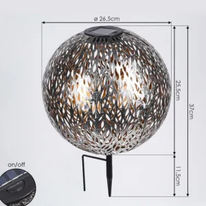 hofstein lampe solaire Samoao LED Cuivre, Noir, Argenté, 1 lumière* Lampes Modernes
