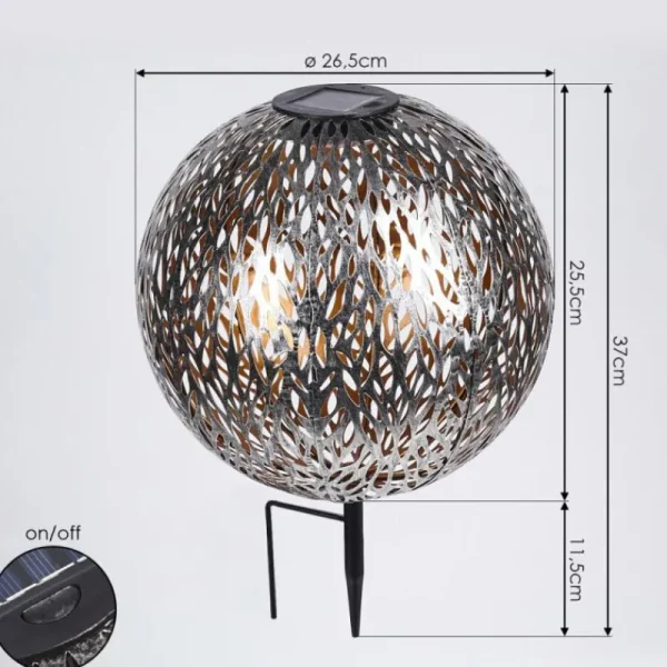hofstein lampe solaire Samoao LED Cuivre, Noir, Argenté, 1 lumière* Lampes Modernes