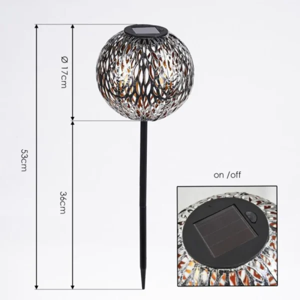 hofstein lampe solaire Samoao LED Cuivre, Noir, Argenté, 1 lumière* Lampes Modernes