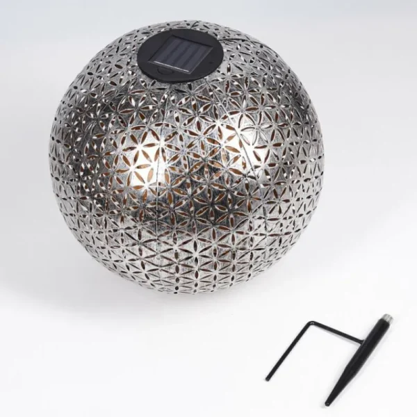 hofstein lampe solaire Samoao LED Cuivre, Noir, Argenté, 1 lumière* Lampes Modernes