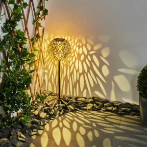 hofstein lampe solaire Samoao LED Cuivre, Noir, Argenté, 1 lumière* Lampes Modernes