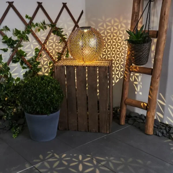 hofstein lampe solaire Samoao LED Cuivre, Noir, Argenté, 1 lumière* Lampes Modernes