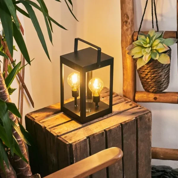 hofstein lampe solaire Sciolze LED Noir, Transparent, 2 lumières* Lampes Modernes