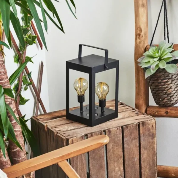 hofstein lampe solaire Sciolze LED Noir, Transparent, 2 lumières* Lampes Modernes