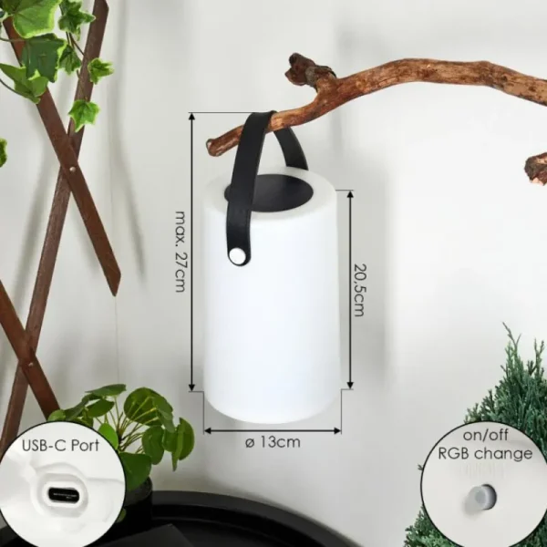 hofstein Lampe solaires Acebal LED Noir, Blanc, 1 lumière, Changeur de couleurs* Lampes Modernes