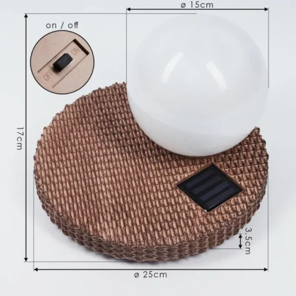 hofstein Lampe solaires Centrache LED Brun, 1 lumière* Lampes Modernes