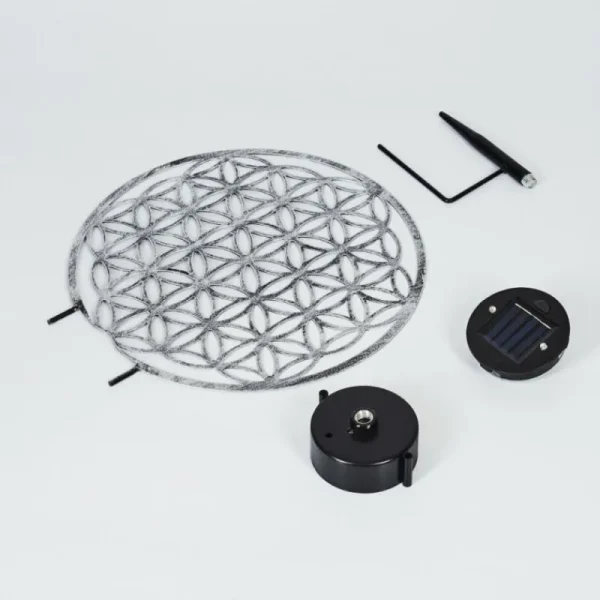 hofstein Lampe solaires Kupa LED Noir, Argenté, 2 lumières* Lampes Modernes