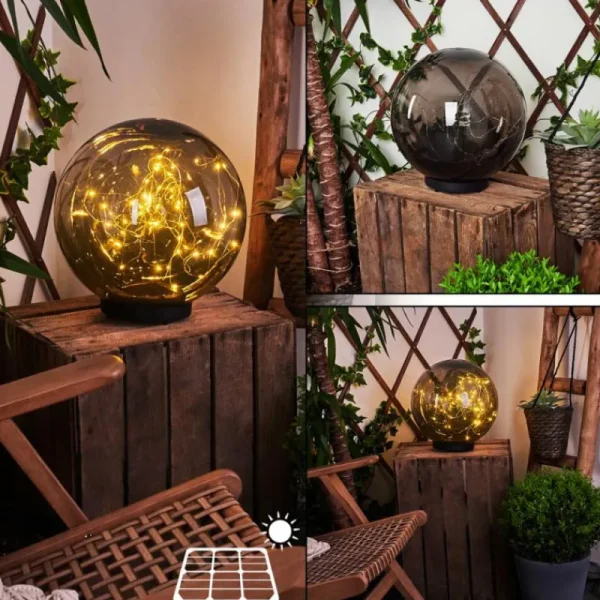 hofstein Lampe solaires Pollenca LED Noir, 50 lumières* Lampes Modernes