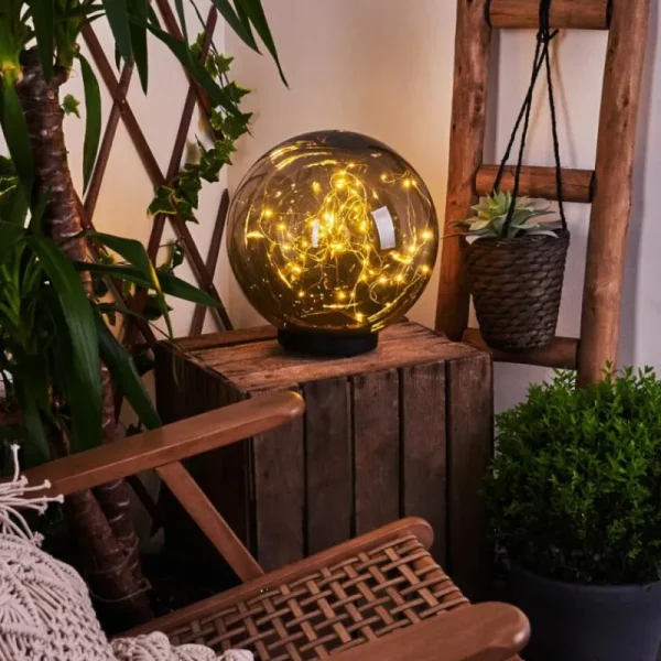 hofstein Lampe solaires Pollenca LED Noir, 50 lumières* Lampes Modernes