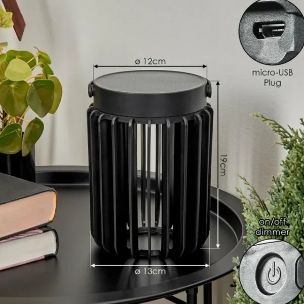 hofstein Lampe solaires Rossina LED Noir, 1 lumière* Lampes Modernes