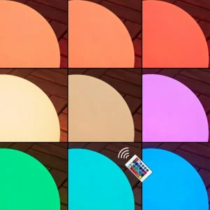 hofstein Lampe solaires Ykullen LED Noir, 1 lumière, Télécommandes, Changeur de couleurs* Lampes Modernes