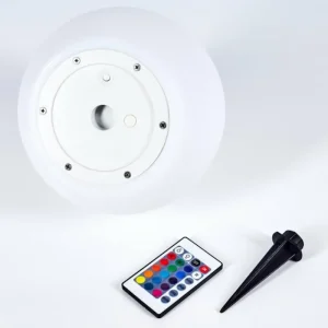 hofstein Lampe solaires Ykullen LED Noir, 1 lumière, Télécommandes, Changeur de couleurs* Lampes Modernes