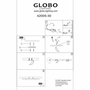 Luminaires Globo Lighting Lampes sous meubles Globo OBARA LED Verre, 1 lumière* Lampes En Verre
