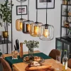 hofstein Lauden Suspension Ambre, Chrome, Clair, 4 lumières* Lampes En Verre