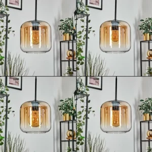 hofstein Lauden Suspension Ambre, Clair, Fumé, 3 lumières* Lampes Modernes