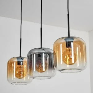 hofstein Lauden Suspension Ambre, Clair, Fumé, 3 lumières* Lampes Modernes