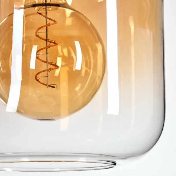 hofstein Lauden Suspension Ambre, Clair, Fumé, 4 lumières* Lampes Modernes