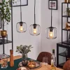 hofstein Lauden Suspension Noir, 3 lumières* Lampes En Verre