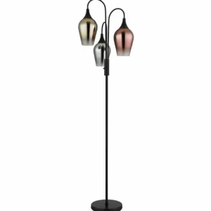 Luminaires Globo Lighting Lavus Lampadaire Noir, 3 lumières* Lampes En Verre