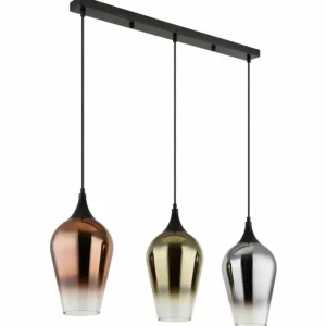 Luminaires Globo Lighting Lavus Suspension Noir, 3 lumières* Lampes En Verre