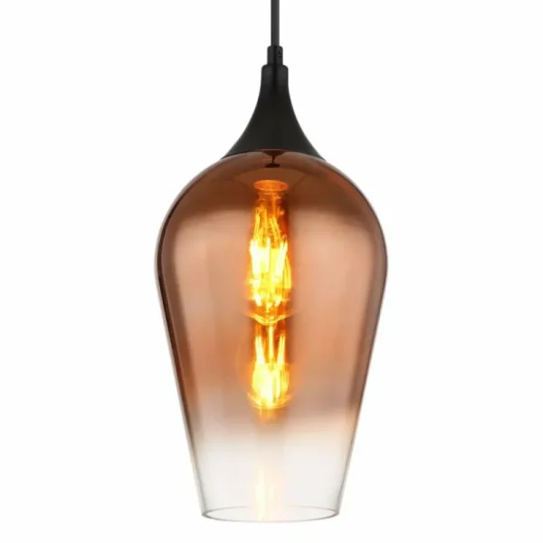 Luminaires Globo Lighting Lavus Suspension Noir, 1 lumière* Lampes En Verre