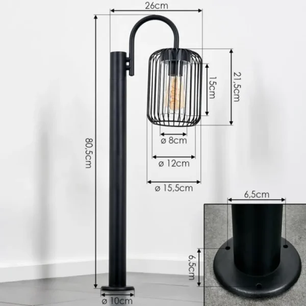 hofstein Lejonbacken Luminaire extérieur, Eclairage de chemin Noir, 1 lumière* Lampes Modernes