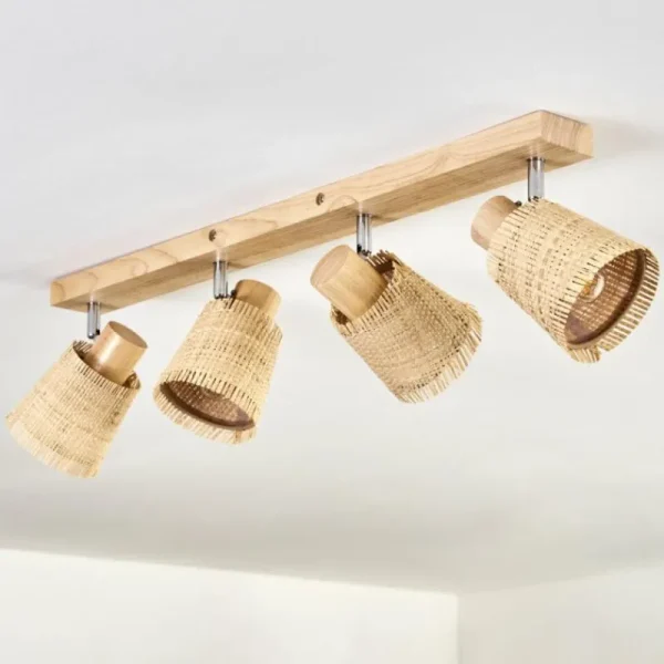 hofstein Lindberg Plafonnier Chrome, Brun clair, 4 lumières* Lampes Modernes