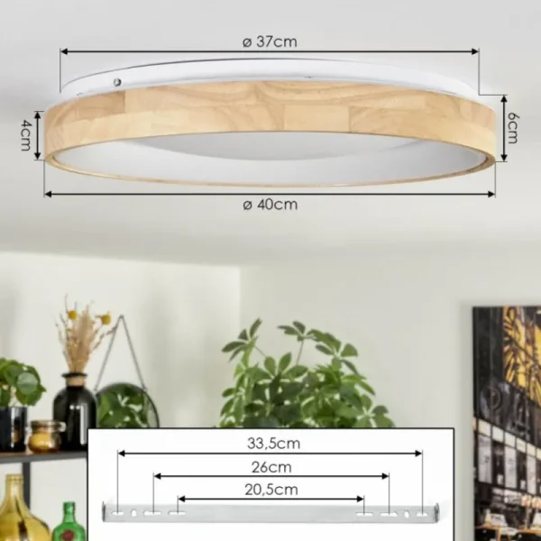 hofstein Lockeby Plafonnier LED Écru, Blanc, 1 lumière, Télécommandes* Lampes Modernes