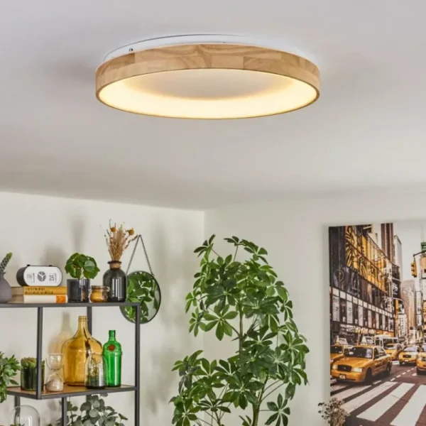 hofstein Lockeby Plafonnier LED Écru, Blanc, 1 lumière, Télécommandes* Lampes Modernes