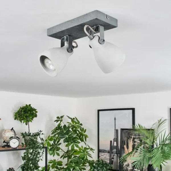 hofstein Lomma Plafonnier Acier brossé, 2 lumières* Lampes Modernes
